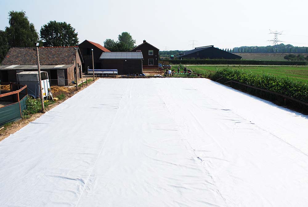 paardenbodem, buitenbak, buitenbodem. geopad, springbodem, manegebodem buiten, paardrijbodem, paardenbak, binnenbak, springen, dressuurbak, aanleggen buitenbak, kosten buitenbak